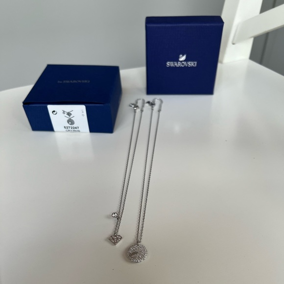 Swarovski Crystal Wishes Double Pendant Necklaces Brand New - Picture 3 of 4